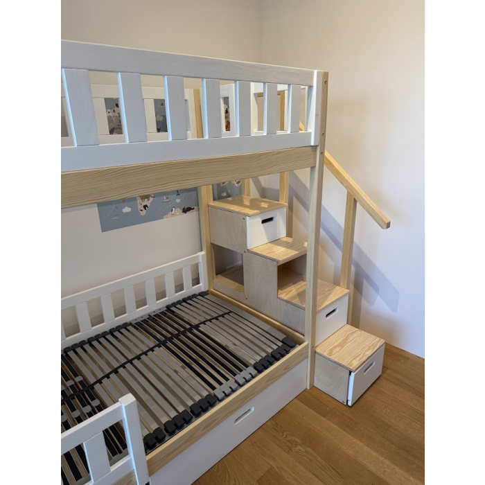 Etagenbett mit Treppe Sicherheit - Hohes Geländer und rutschfeste Stufen